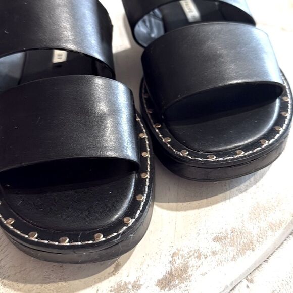 Zara RARE Sandals w Two Straps and Gold Grommets-Black size 37/6.6-7 w Dust Bag - Picture 11 of 15
